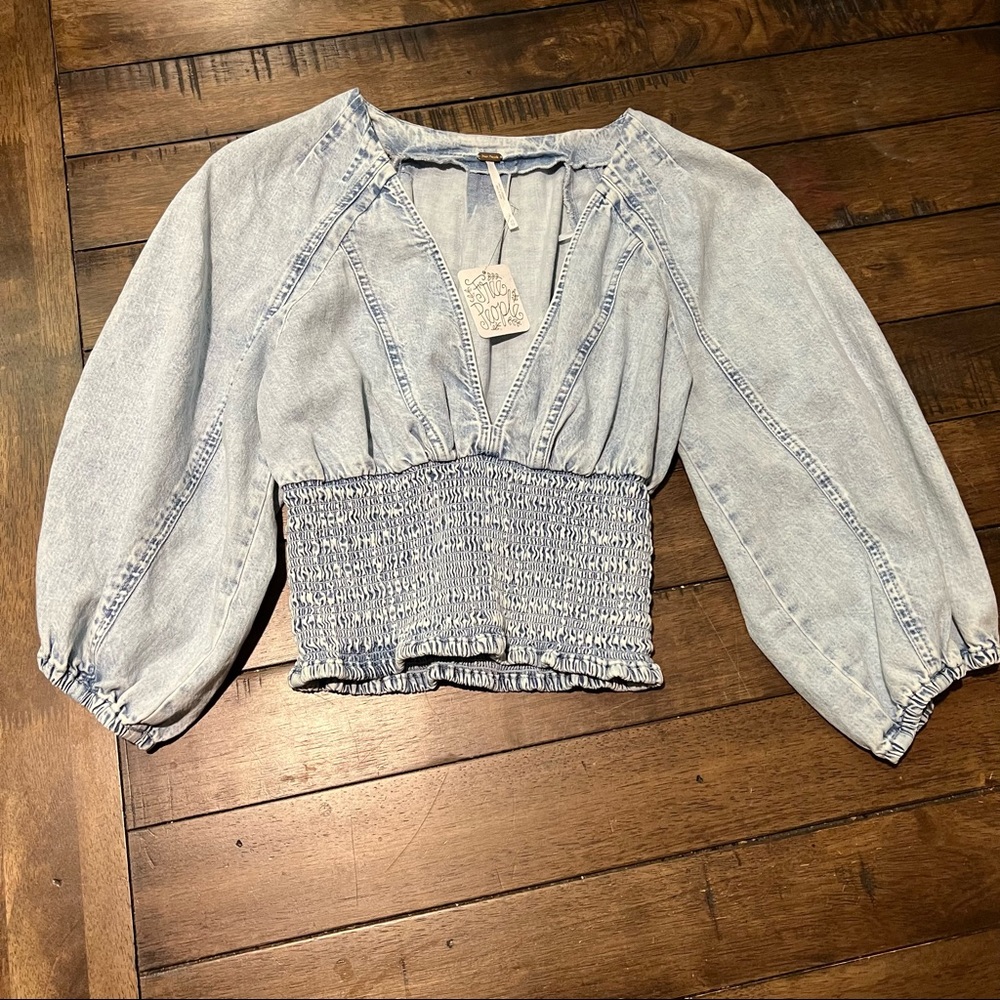 NWT Free People Denim Top